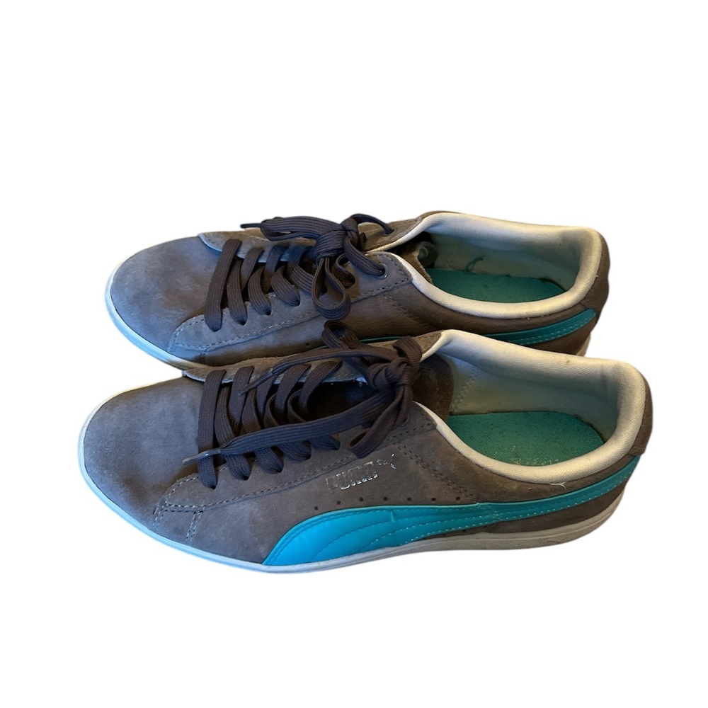 VGUC Puma gray and turquoise women’s sneakers